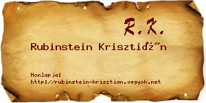 Rubinstein Krisztián névjegykártya